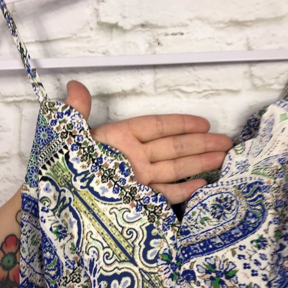 Alya Boho Paisley Asymmetrical Maxi Tank Dress S - Picture 4 of 8